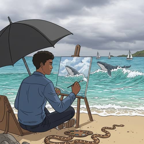 Whale Watching Painting by Diverse Artist | Spectacular Scene