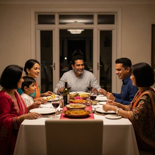 Heartwarming Indian Family Dining Scene - Cultural Heritage Captured