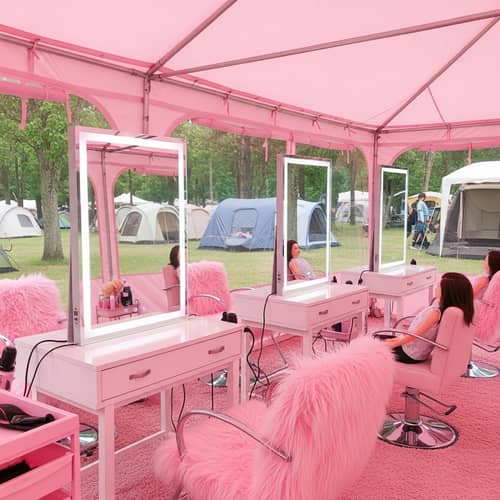 Luxurious Pink Cosmetology Campsite Experience
