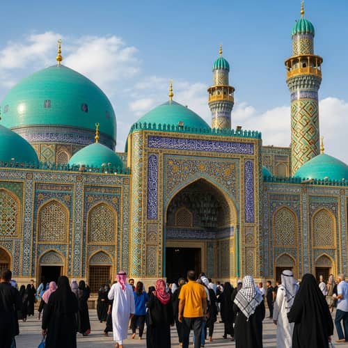 Intricate Architecture of a Vibrant Mosque
