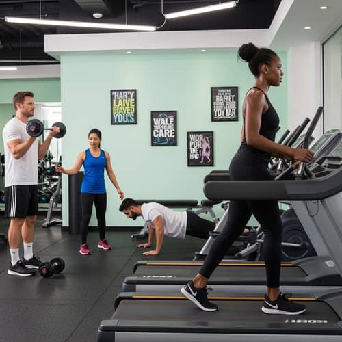 Modern Gym Scene: Energetic Workouts & Personal Training