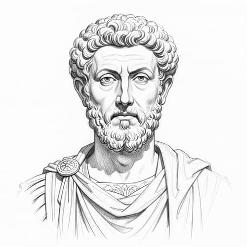 Pencil Sketch of Marcus Aurelius - The Philosopher King