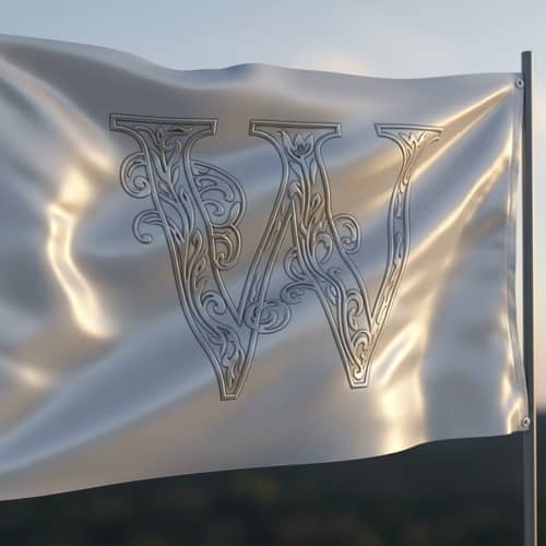 Artistic Letter W Flag | Intricately Designed Aesthetic Flag