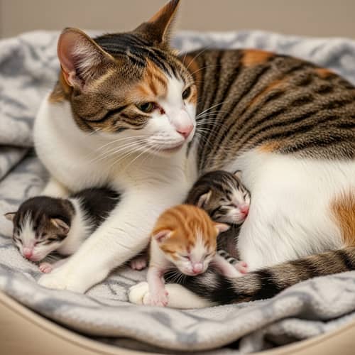 Calico Cat Giving Birth: Heartwarming Newborn Kittens