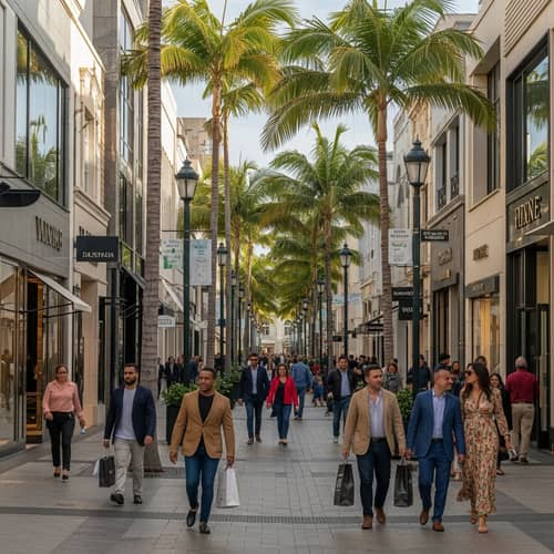 Luxury Retail Experience on Busy City Street | Diverse Activities