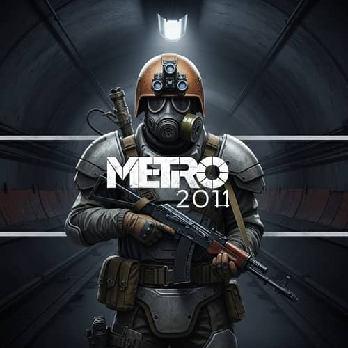 Metro 2033 Game Bot Banner: Ranger Character in Subway Tunnel