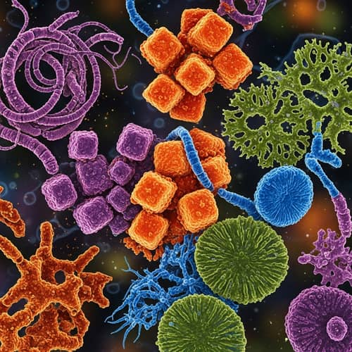 Vibrant Archaebacteria: Microscopic Wonders with Unique Structures