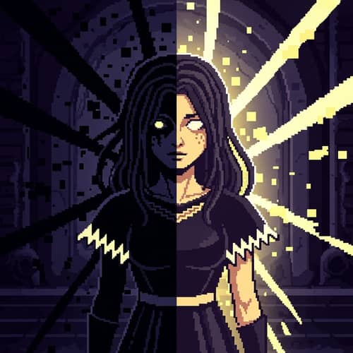 Enigmatic 8-Bit Female Character | Shadows & Lights