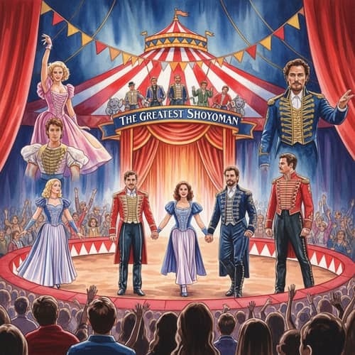 Colorful Watercolor Painting Inspired by The Greatest Showman
