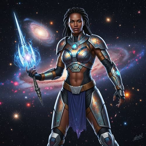 Female Galaxy Warrior | Intergalactic Heroine Art