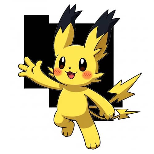 Yellow Illustrated Creature with Black-Tipped Ears