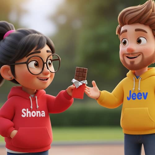 3D Cartoon Character Short Girl & Boy | Shona & Jeev | Friendly Scene
