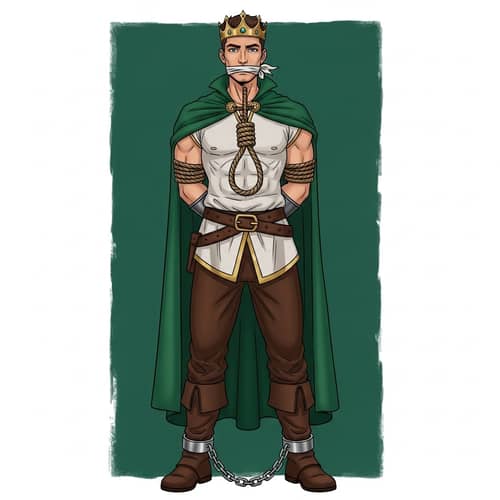 Young Muscular Prince in Emerald Green Cape | Pending Execution