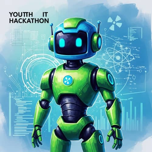 Youth Robot Mascot | IT Hackathon Digital Artwork