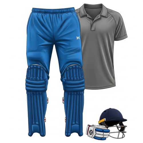 Blue Cricket Trousers & Grey Shirt Kit | Sportswear Essentials