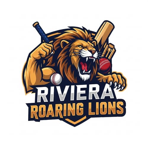 Riviera Roaring Lions Cricket Team Logo Design