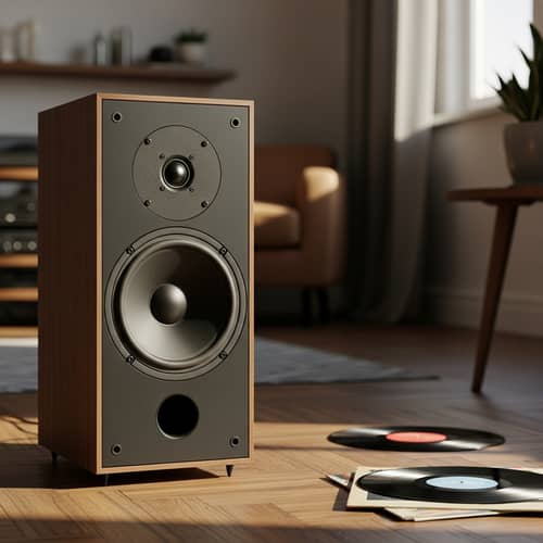 Modern Audio Speaker in Serene Living Room