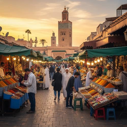 Grand Voyage to Morocco: Capturing the Essence of a Bustling Marketplace