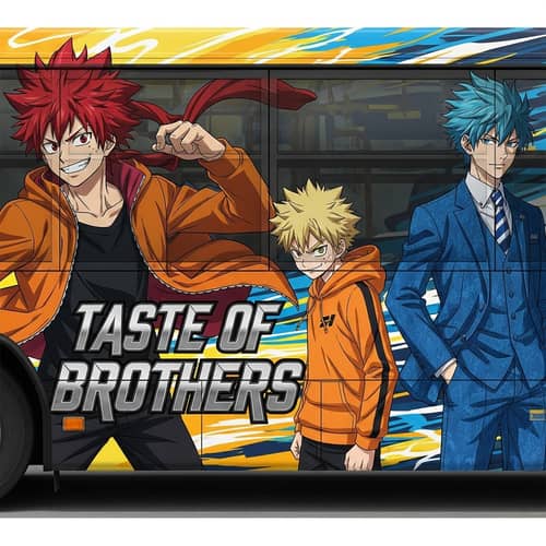 Imaginative 'Taste of Brothers' Bus Design with Anime Characters