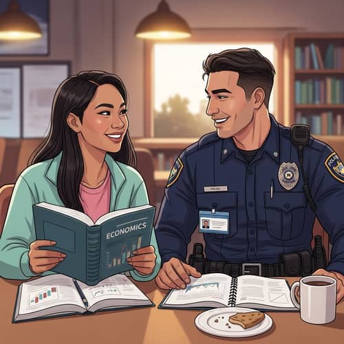 College Woman Majoring in Economics | Interracial Couple Studying Together