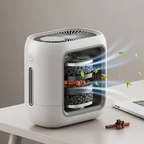 Compact 3D Air Purification Device | Modern Design