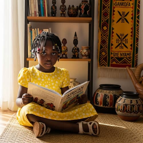 Modern African Girl, 5, Eager to Explore Cultural Heritage