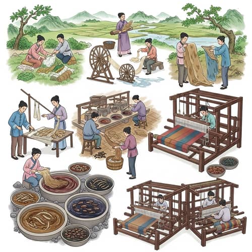Traditional Xiang Yun Sha Silk Production Process