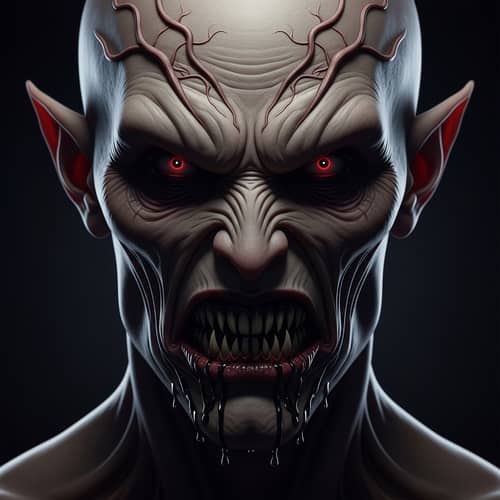 Horrifying Humanoid Creature Portrait | Dark Dramatic Lighting