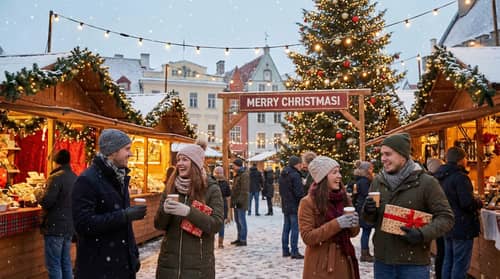 Celebrate Christmas with Snow and Cheerful Decorations