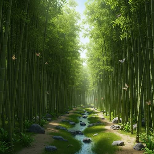 Enchanting Giant Bamboo Dendrocalamus Asper Forest Landscape