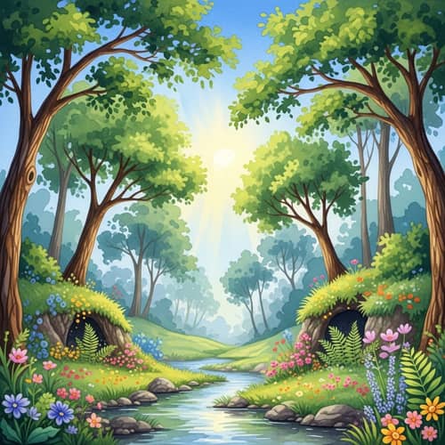 Enchanted Forest Watercolor | Mystical Flora & Fauna Painting