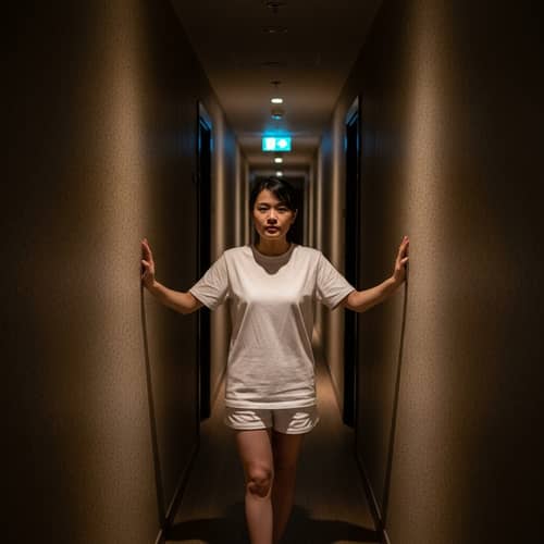 Cinematic Noir Moment: Asian Woman in White T-Shirt Wanders | Canon EOS R