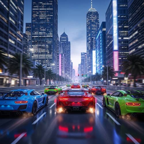 High-Speed Street Racing in Urban Area | Adrenaline-Fueled Racing Video Game