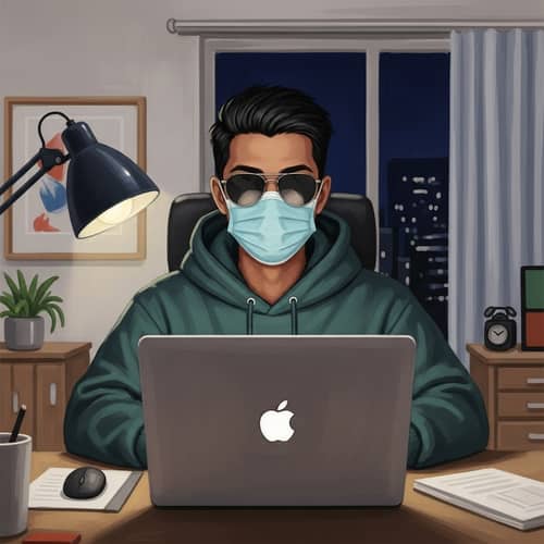Anime Style South Asian Business Character in Studio Setting | Gouache Illustration