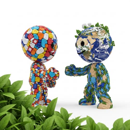 Epic 3D Battle: Plastic vs Earth Characters
