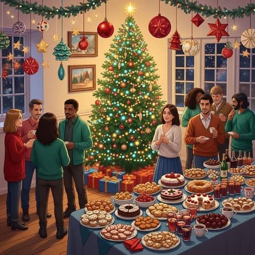 Festive Holiday Gathering with Multicultural Celebrations