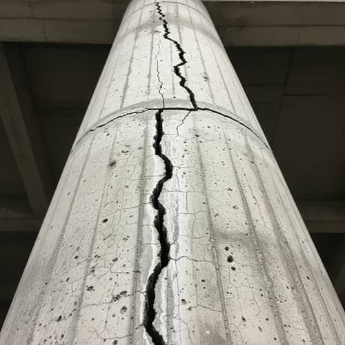 Concrete Column Cracks and Distressed Structure - Image Detail