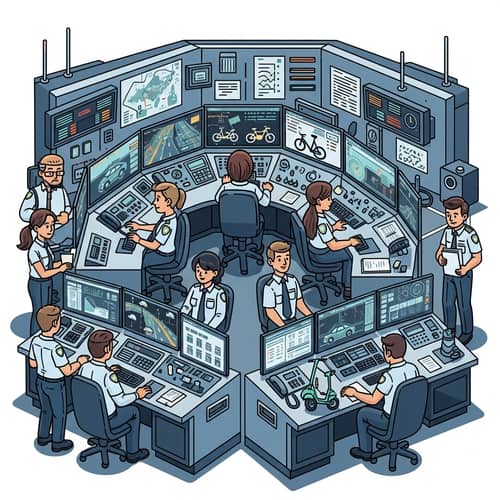 Multicultural Command Centre Monitoring Diverse Vehicles | Tech Hub
