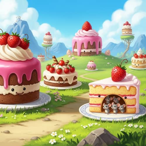 Whimsical Cakes World: Vibrant Colors & Playful Textures