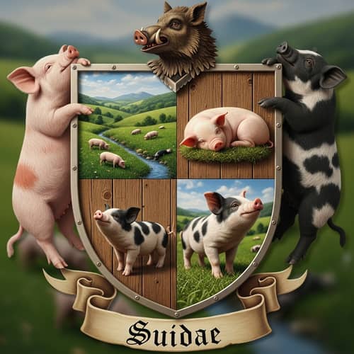 Realistic Miniature Pigs Shield Emblem | YourBrand