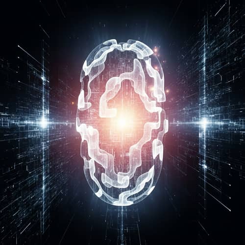 Intelligent AI Assistant - Advanced Technology and Abstract Design