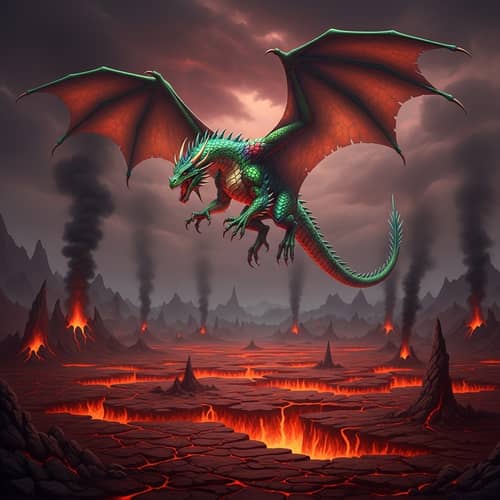 Majestic Dragon in Devil's Domain - Vibrant, Multi-Coloured