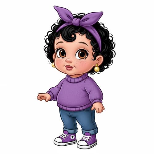 Adorable Cartoon Baby in Purple Sweater | Children's Animation
