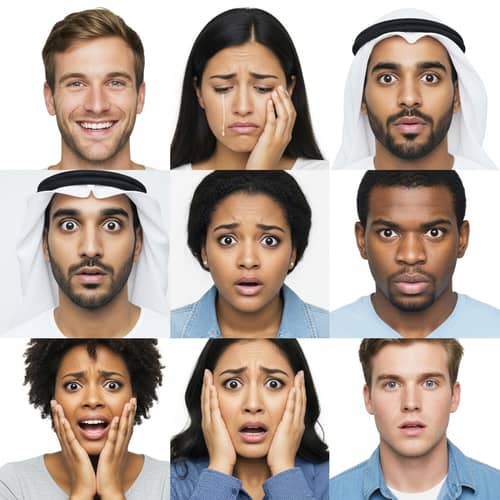 Diverse Emotions Captured: Faces Expressing a Range of Feelings