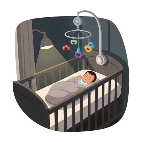 Peaceful Sleeping Infant in Cozy Crib | Calm Bedtime Scene