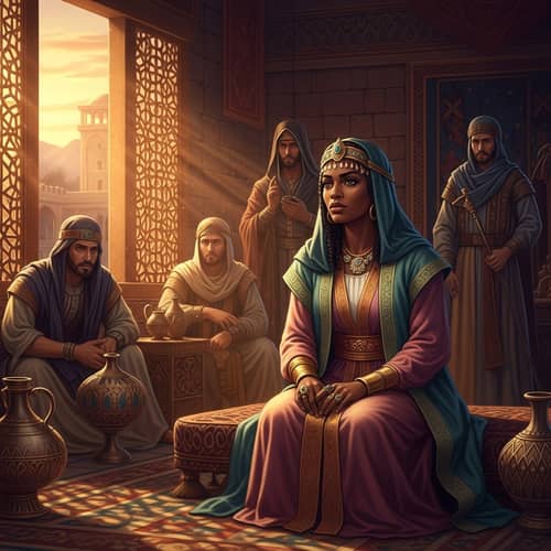 Black Esther in the Bible: A Regal Depiction of Queen Esther in Deep Contemplation