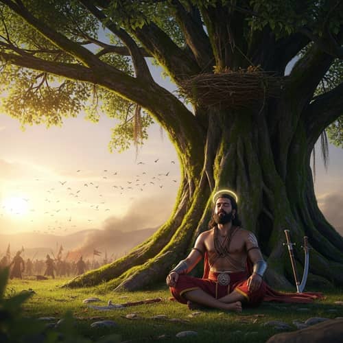 South Asian Male Warrior Finding Peace | Tranquil Scene