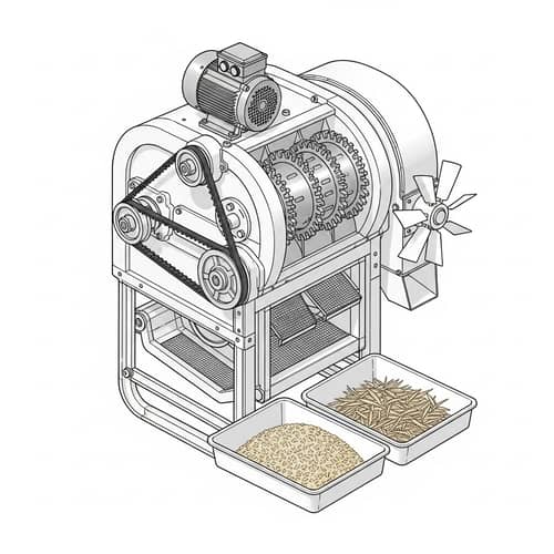 Technical Illustration of Small Rice Thresher Prototype