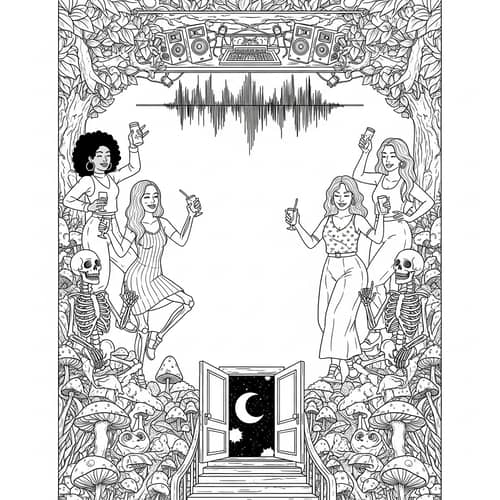 Surreal Cyberpunk Electronic Music Festival Poster