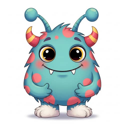 Fun & Friendly Cartoon Monster for Grade 2 Students